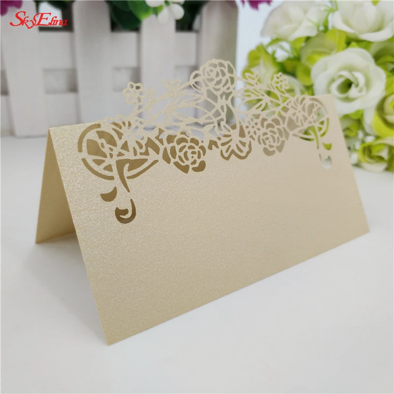 Wedding Cards 10pcs Guest Name Place Invitation Cards Wedding Lace Laser Cut Place Name Card 6zsh872 Cards Invitations Aliexpress