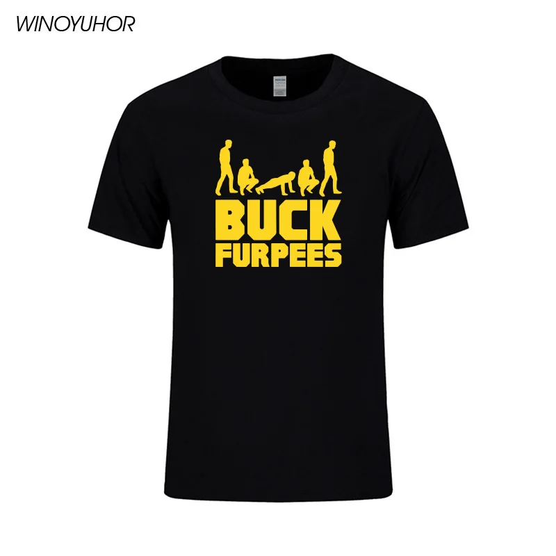 Футболка с принтом Buck Furpees Burpees для мужчин летняя новая мода хлопок футболка для фитнеса топы футболки Camisetas Masculina - Цвет: black