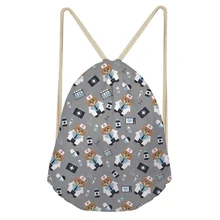 FORUDESIGNS с рисунком медсестры медведя для девочек-подростков, сумки на плечо с завязками, женский рюкзак с принтом, маленькие лямки, Bolsas Feminina