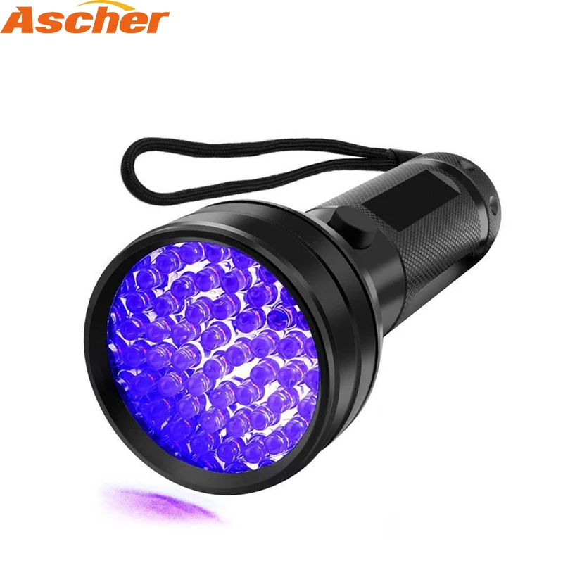 

51 LED UV Flashlight Handheld Pet Dog Cat Urine Carpet Stain Detector 395nm Scorpion Hunting Portable Ultra Violet Lamp Aluminum