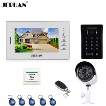 JERUAN Home 7“ Video Door Phone Intercom System waterproof RFID touch Password keyboard Access Camera + 700TVL Analog Camera