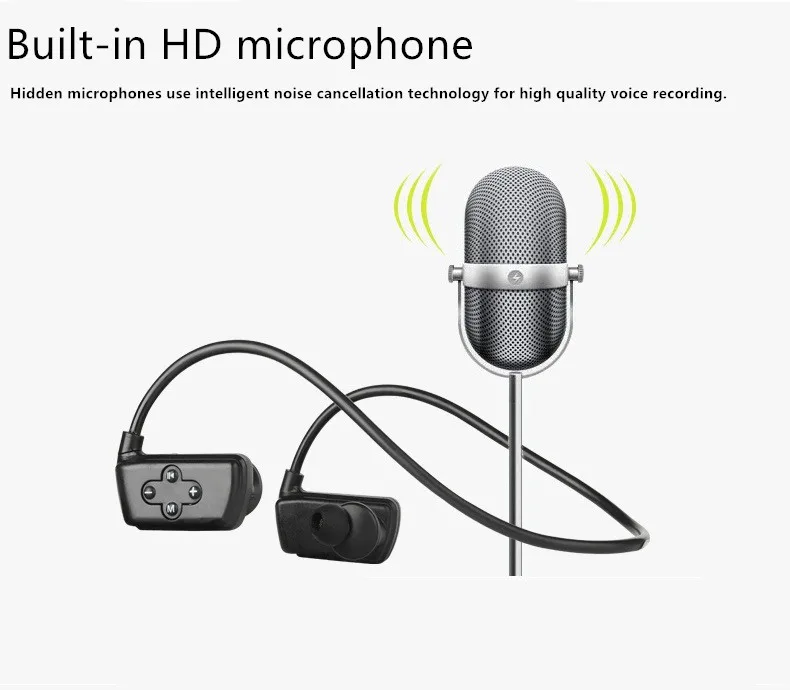 4-в-1 кард-ридер IPX8 Водонепроницаемый спортивные MP3 плеер Bluetooth громкой связи Bluetooth гарнитура для наушников с 16 gb Оперативная память для плавания и дайвинга бег