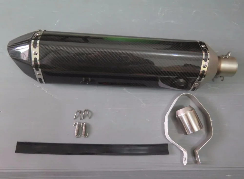 Longer Tube 57CM Universal ID 51mm Full Carbon fiber Motorcycle Exhaust