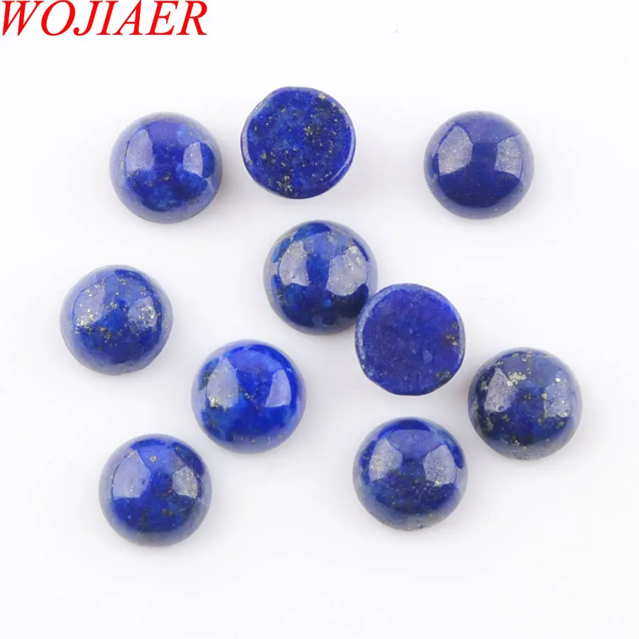 

WOJIAER Lapis Lazuli 6mm Loose Stone Cabochon Beads Natural Stones Healing Bead Fit for Women Men DIY Handmade Jewelry PU3282