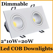 Стиль 20 Вт Led Dimmable COB встраиваемые светильники теплый белый 2700 к Природа/холодный белый 90-260 в костюм для комнат 3 года гарантии CE& ROHS
