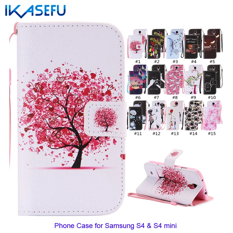 Ikasefu Цветной елка искусственная кожа Чехол для телефона Samsung Galaxy S4 5 &quotS4 MINI 4.3&quot
