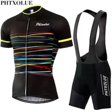 Phtxolue велосипедные комплекты, одежда для велоспорта, одежда для велоспорта/дышащая быстросохнущая Мужская одежда для велоспорта, комплекты из майки с коротким рукавом для велоспорта