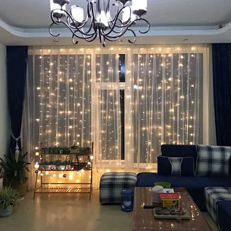 

300leds fairy string icicle led curtain light 300 bulbs Outdoor Home Xmas Christmas Wedding garden party decoration 220V 4.5M*3M