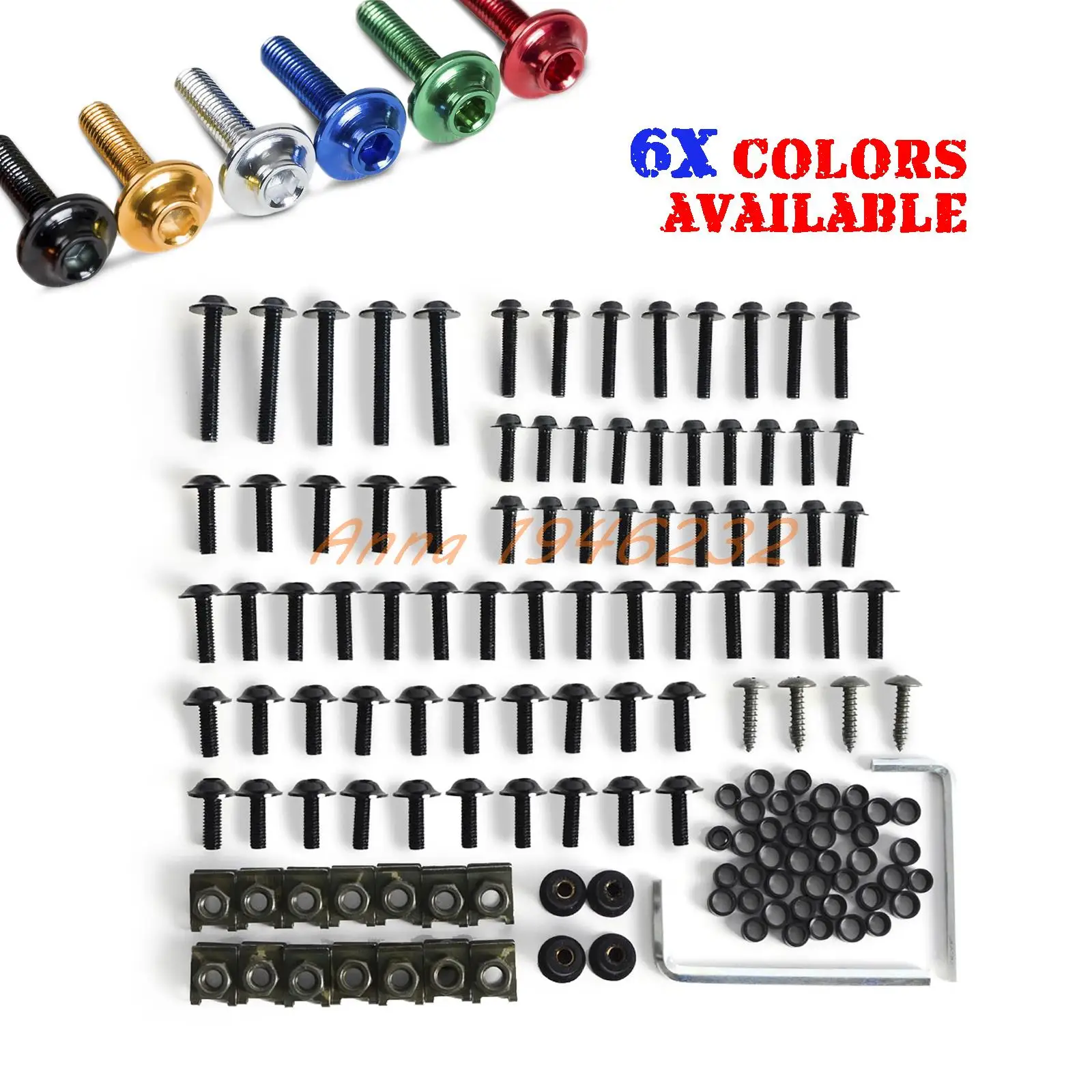 Sportbikes Motorcycle Fairing Bolts Kit Fastener Clips Screw Aluminium