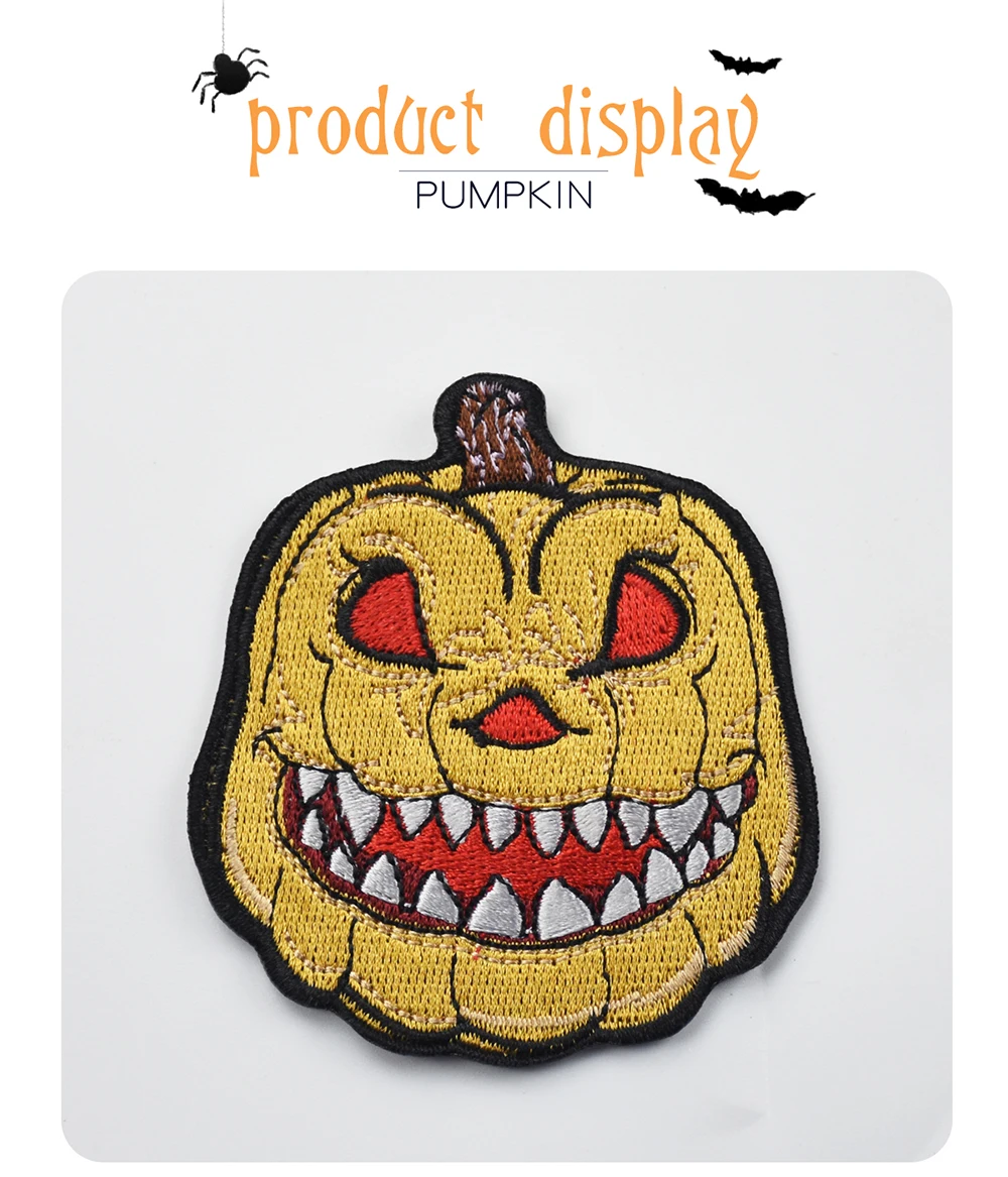 10pcs a Lot Cartoon Horror Pumpkin Lantern For Halloween Iron On Or Sew On Embroidered Patch - 2.23 INCH Free Shipping (4)