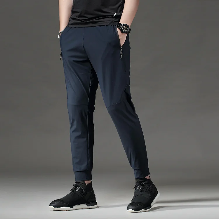 2019 Men'S Pants New Casual Solid Color Slim Fit Trousers Male Joggers Long Sweat Pants Side Stripe Classic Sweatpants Men