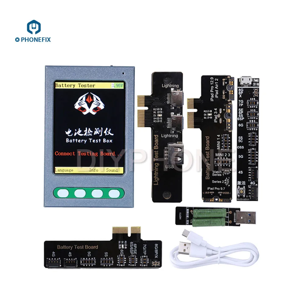 

PHONEFIX Battery Test Tool Battery Healthy Performance Lightning Cable Activate Test Board for All iPhone iPad Mini Air
