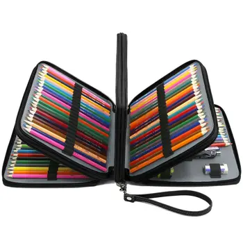 

Hot sale 168 Slots Super Large Capacity Pen Bag with Zipper Strap for Prismacolor Watercolor Pencils, Colored Pencils Case