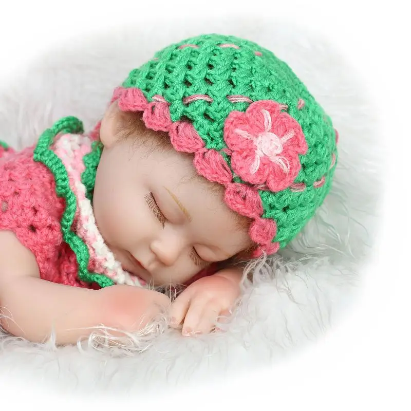 

NPK COLLECTION Silicone Reborn Sleeping Baby Doll Toy Lifelike Soft Body 40cm Cotton Body Newborn Girls Doll Birthday Gifts