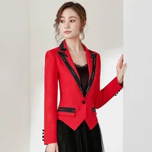 Новая Осенняя короткая куртка Женский весенне-осенний короткий костюм профессиональный Повседневный декоративный костюм куртка