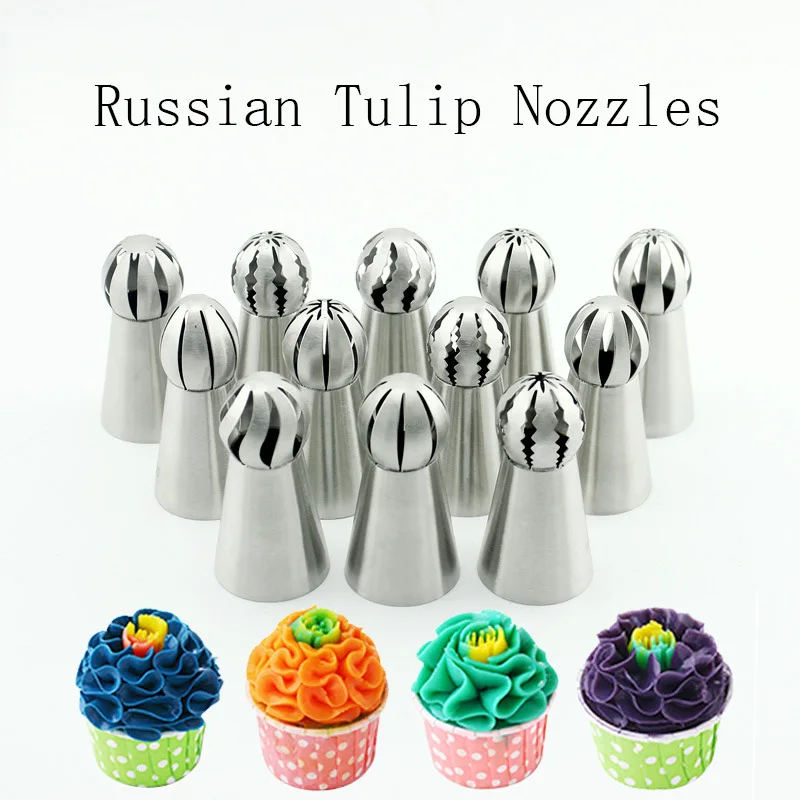 Kitchen Russian Tulip Nozzle For Cake Cupcake Decorating Icing Piping
