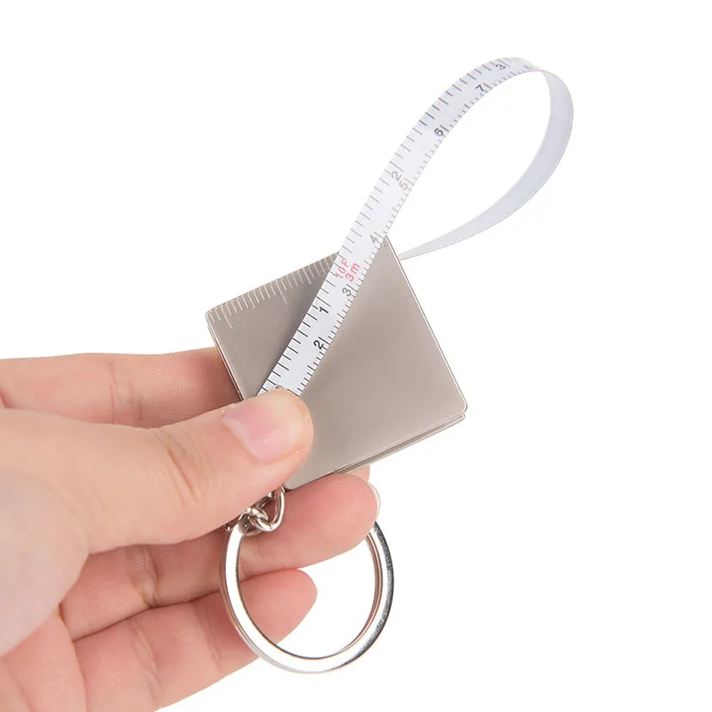 KOBI Metal Tape Measure Keychain Portable Keyring Ruler Multifunction Decoration Gift 