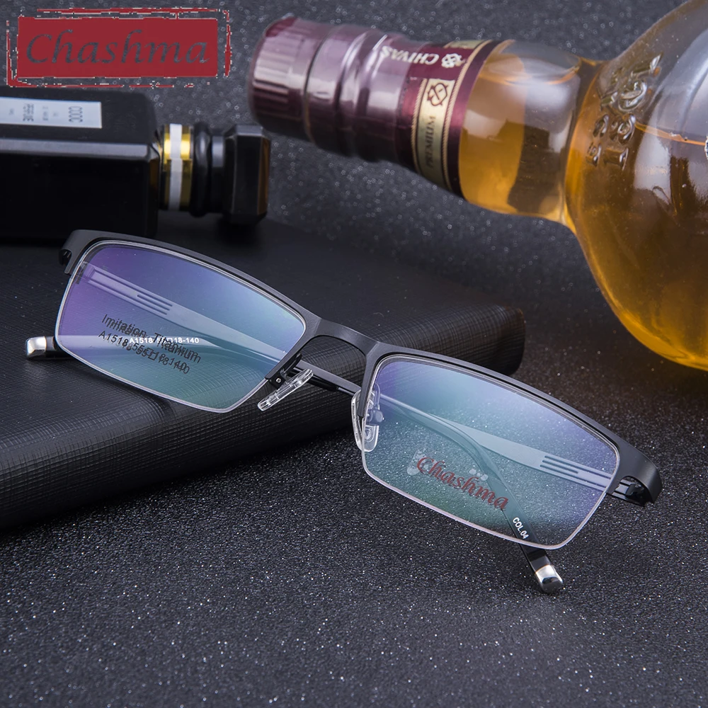 Мужские Полуободковые оптические очки Chashma брендовые модные из сплава с оправой