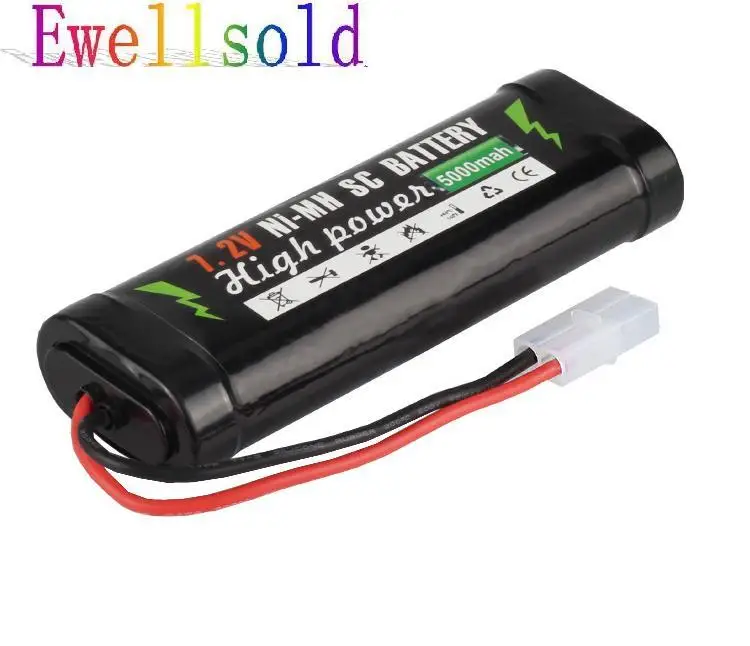 Ewellsold 7.2V 5000mAh Ni-MH SC battery for RC car RC toys 1/16 RC tank RC boat