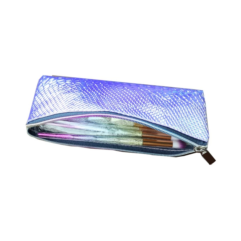 Портативная косметичка Лазерная рыбья шкала блестящая кисточка для макияжа контейнер макияж Чехол для косметического инструмента