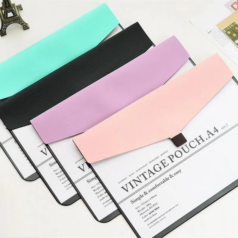 

Coloffice 1PC Snap Pen Filing Products A4 Folder Color File Box Multifunction File Folder Document Bags Office School Supplies