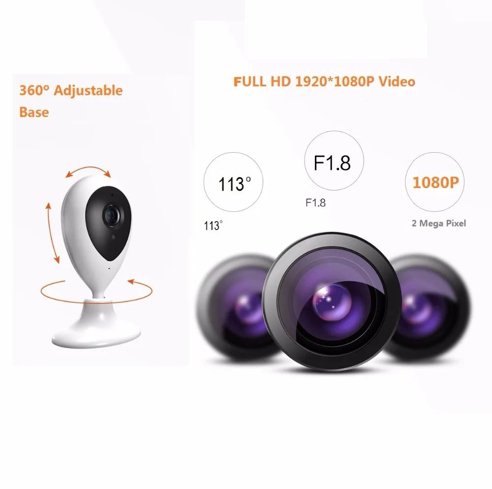  Acquistare HD 1080P WiFi Senza Fili del IP Della Macchina Fotografica Mini Video Baby Monitor per l