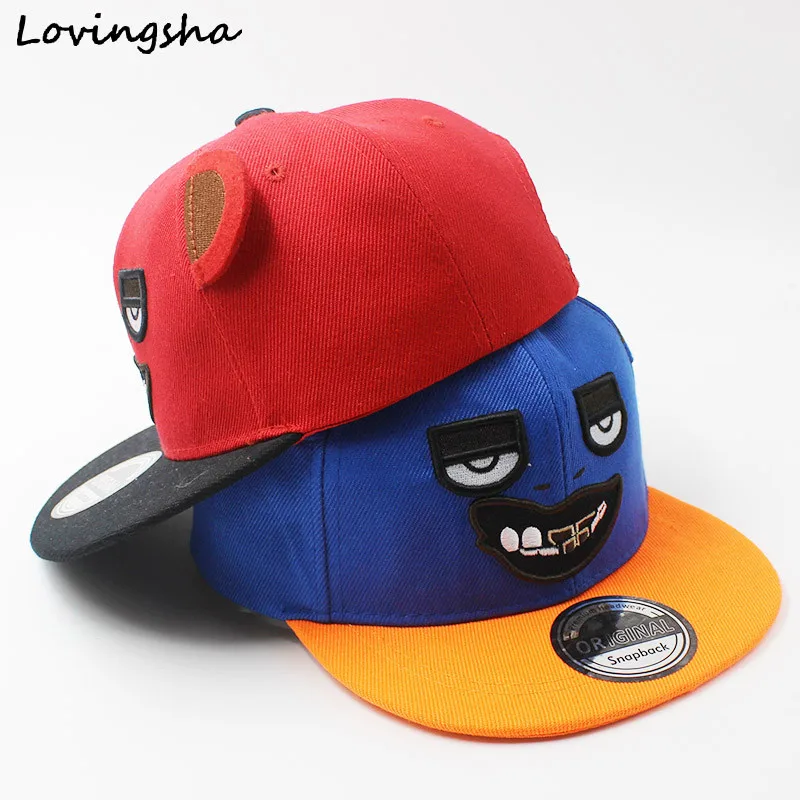 LOVINGSHA Boy Baseball Caps Cute Bear Design 3-8 Years Old Kid Snapback Caps High Qaulity Adjustable Cap For Girl CC086