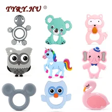 TYRY. HU Cartoon Baby Silikon Beißringe Koala Eule Elefanten Baby Ring Beißring Silikon Chew Charms Baby Zahnen Geschenk Kleinkind