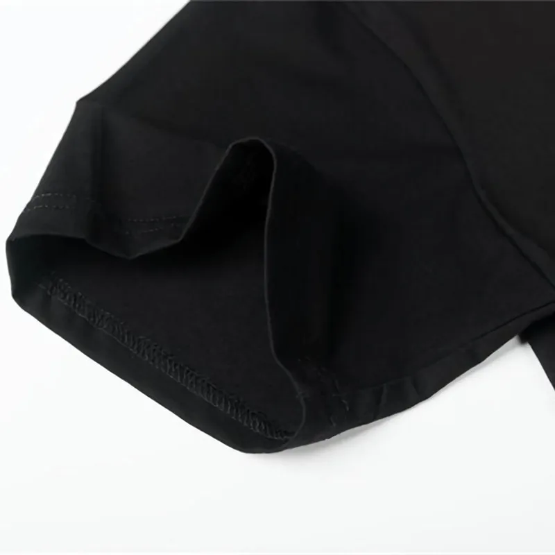 Черная Женская футболка с волшебным поппиновым принтом в стиле Харадзюку, хип-хоп, рок, черная летняя футболка, женская уличная одежда