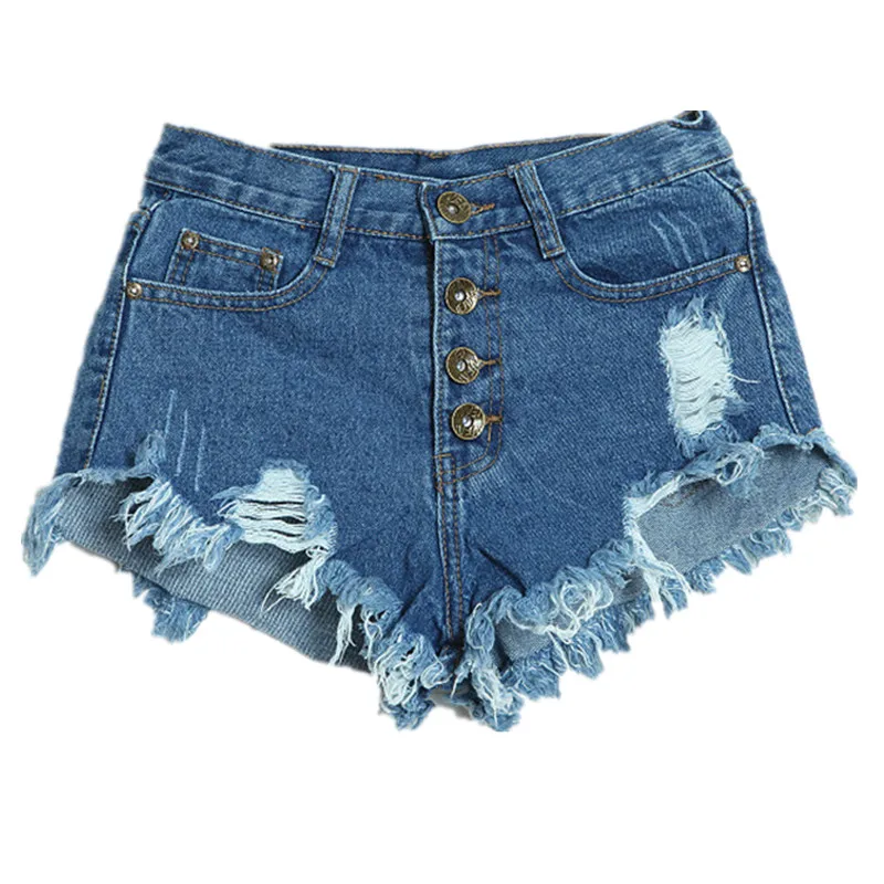 Новые летние женские яркие рваные с высокой талией однотонные повседневные хлопковые Сексуальные трусы джинсовые шорты винтажные женские джинсовые шорты