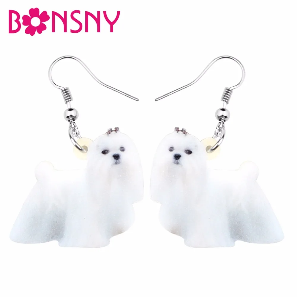 Bonsny Сплав Акриловые элегантные китайские Shih Tzu собака фотоживотные ювелирные