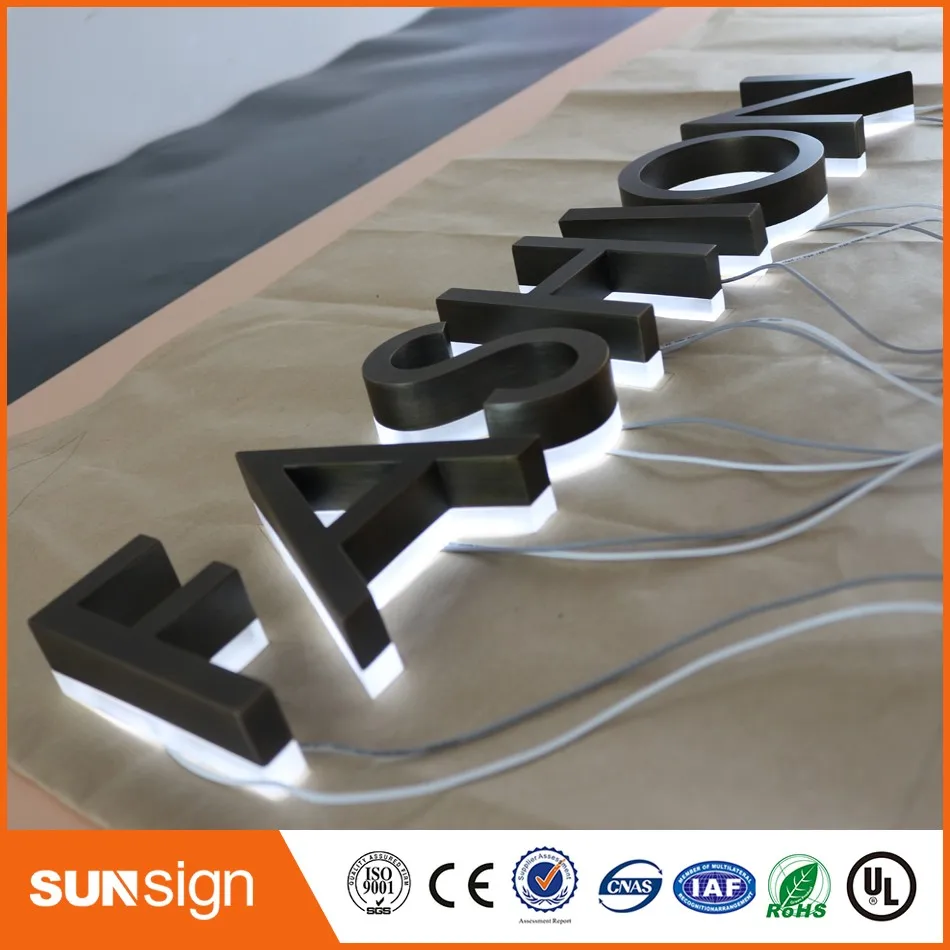 

archaize stainless steel 3d company logo sign Led Backlit Channel letter