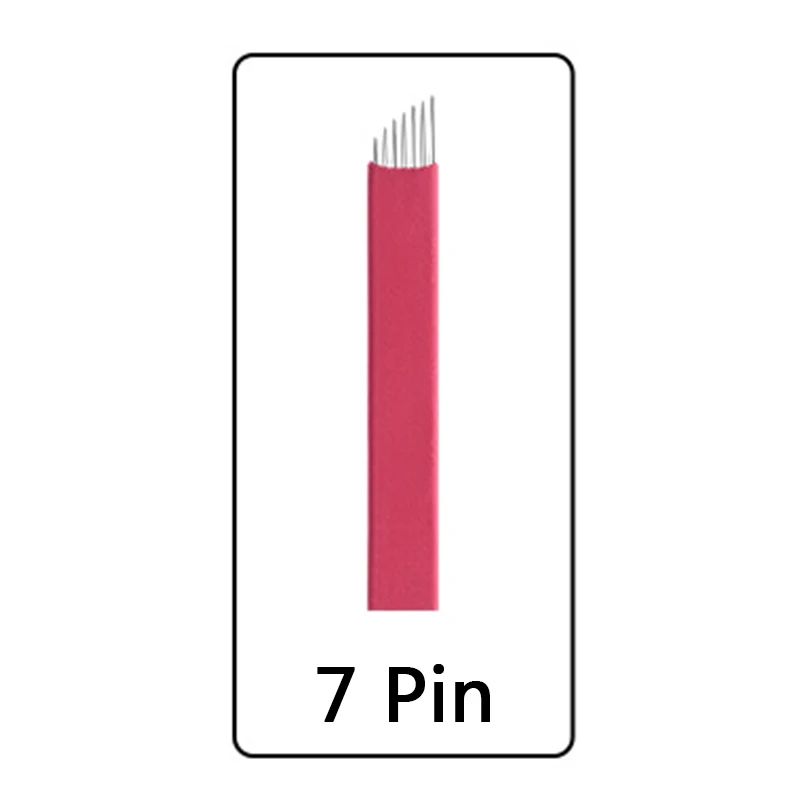 500 шт./лот 9 11 12 14 16 18 штифтов u-образной формы Lamina Nano Blade Премиум 0,25 мм Перманентный макияж микроблейдинг иглы для ручки Tobori - Габаритные размеры: 7 Pin