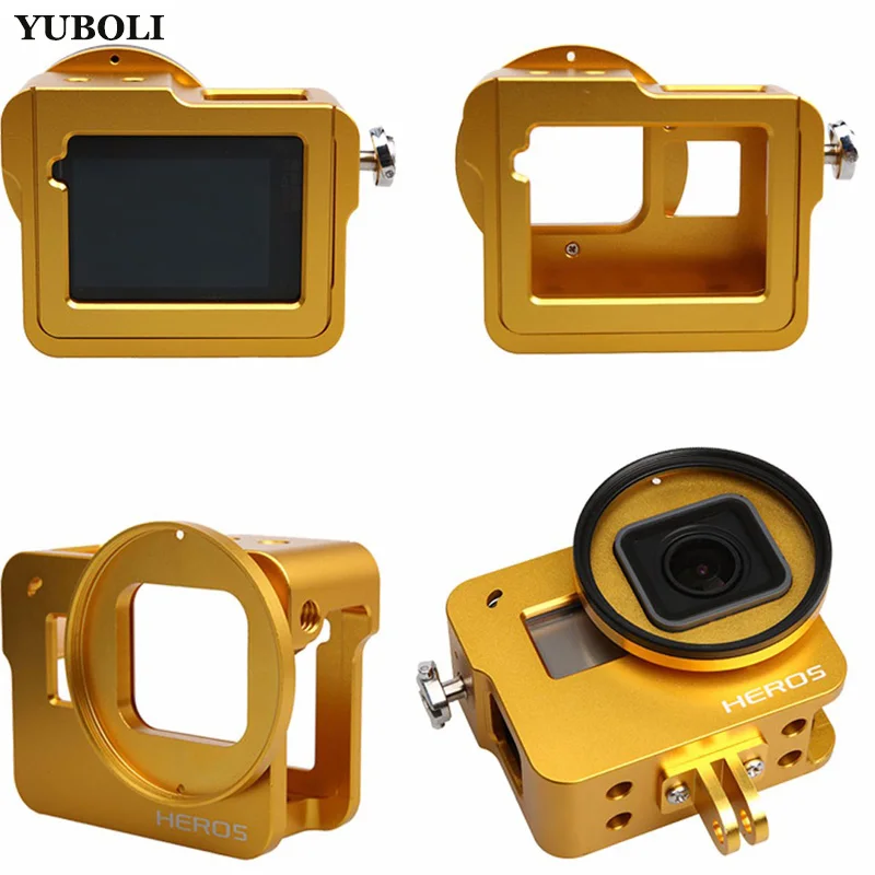 YUBOLI New hero 7 алюминиевый защитный чехол-корпус+ УФ-фильтр для Gopro Go pro hero 5 6 7 черный аксессуары для камеры