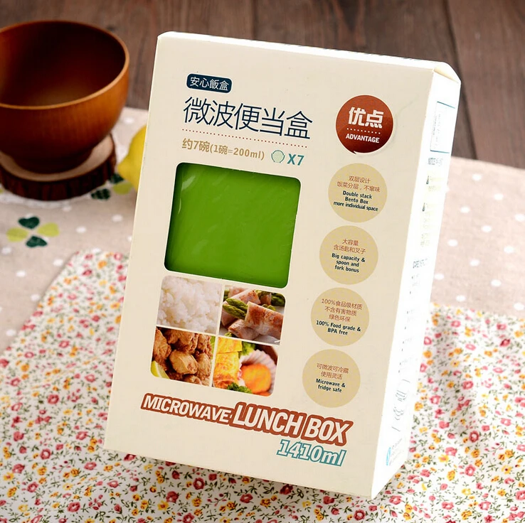 Коробка для обеда двойного уровня в японском стиле от Fun Life 12:00 большая коробка