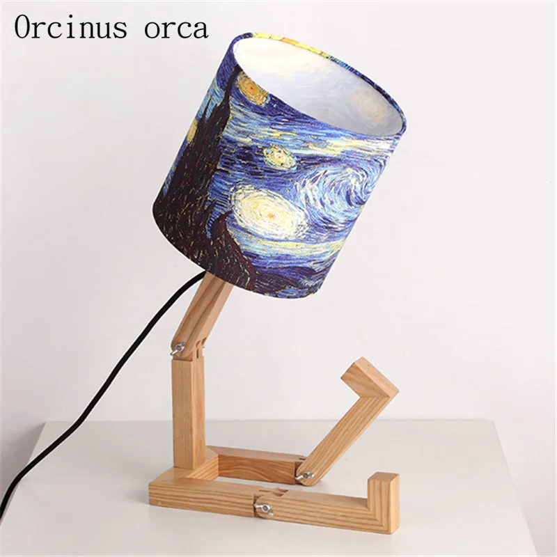 

Originality is desk desk lamp Nordic modern simple desk lamp learn to read solid wood green starry sky decorative desk lamp