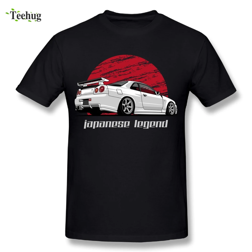 

Fashion Streetwear Men's Skyline GTR R34 T Shirt Round Neck Classi Car Design For Homme Tee Shirts