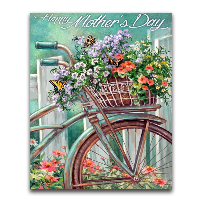5D DIY Diamond embroidery flowers garden full round Diamond mosaic bicycle Full square Diamond painting Cross stitch butterfly