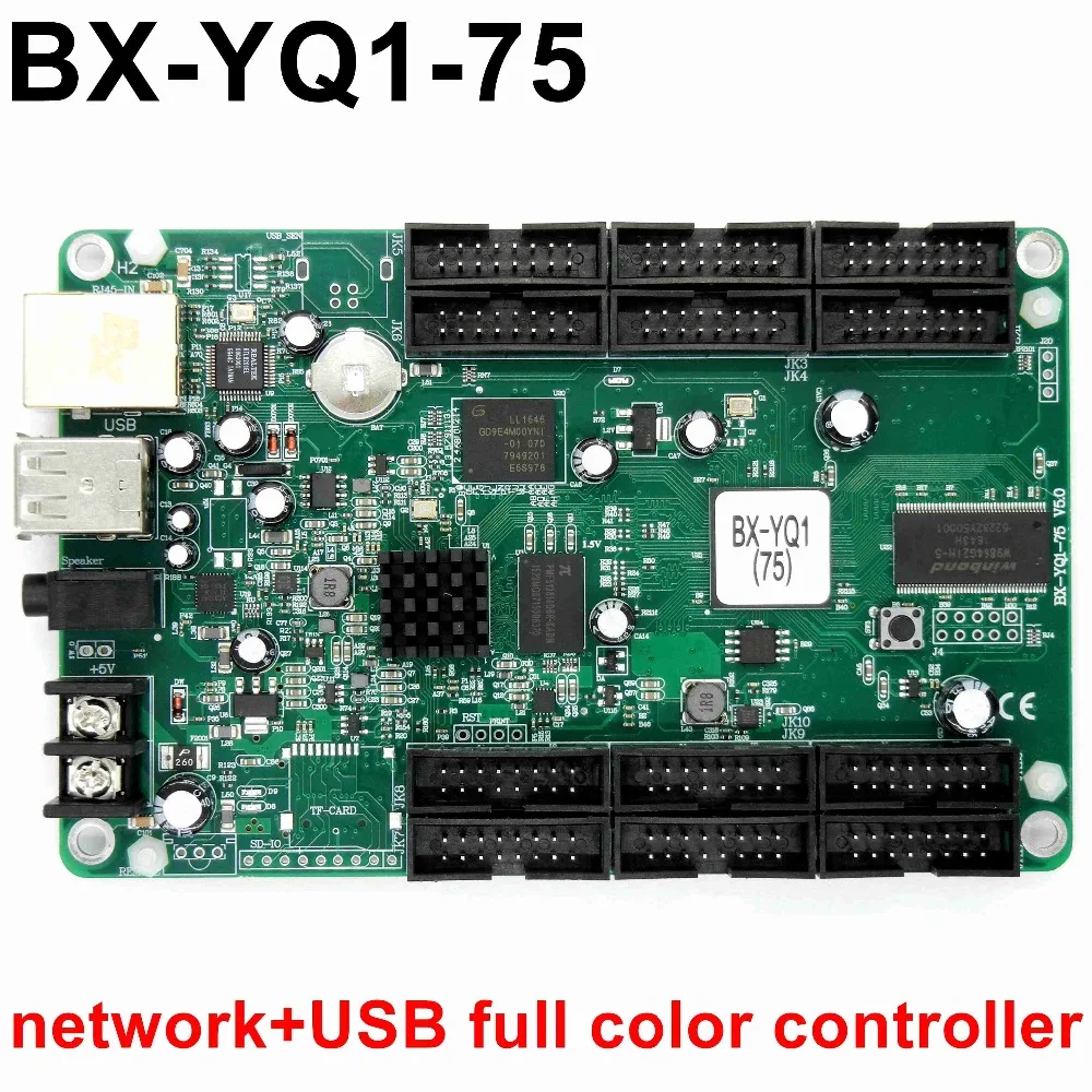 

BX-YQ1-75 USB asynchronous full color led control card rgb display led video controller 384*384 pixels with 12*hub75B port