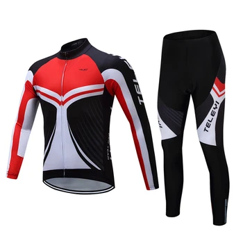 

2017 New Brand 100% Polyester bicicleta bicycle Racing Cycling Long sleeve set Quick Dry bike team MTB breathable clothes