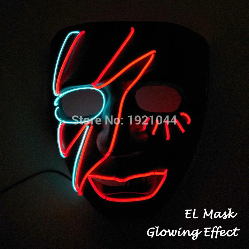 Стиль EL Wire маска с устойчивый на инвертор ужас Хэллоуин маска Rave вечерние для карнавала украшения - Цвет: Style 12
