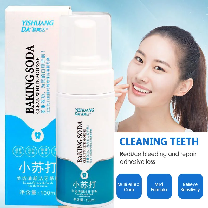 

New 100ML Soda Mousse Tooth Cleansing Foam Toothpaste Cleaning Mousse Fresh Tone Remove Stain Teeth Whitening Oral Care TSLM2