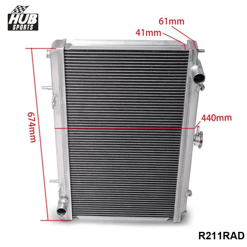 Для 95-98 Nissan 240SX Silvia S14 Sr20/Sr20Det MT 2 ряда Полный алюминиевый Охлаждающий радиатор HU-R211RAD
