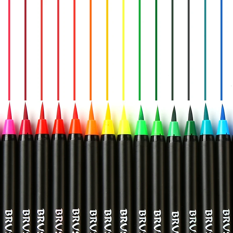 24/48 цветов, набор мягких кистей для рисования, манга, комиксы, акварельные маркеры, ручка, каллиграфия, кисти, принадлежности для художника