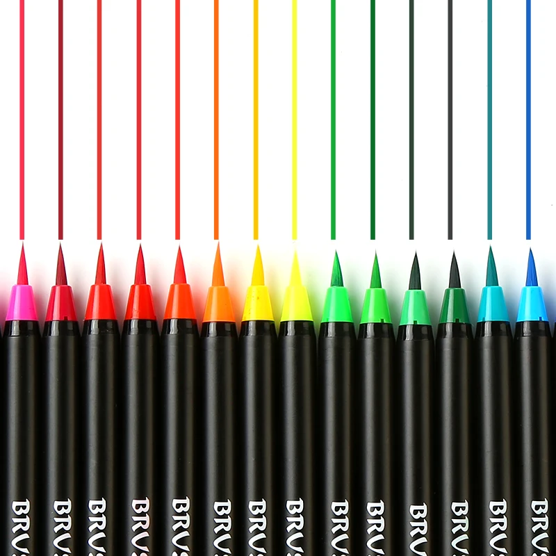 Najtaniej 24 48 kolorów miękki pędzel do malowania zestaw długopisów komiks manga akwarela markery pióro kaligrafia szczotka materiały artystyczne