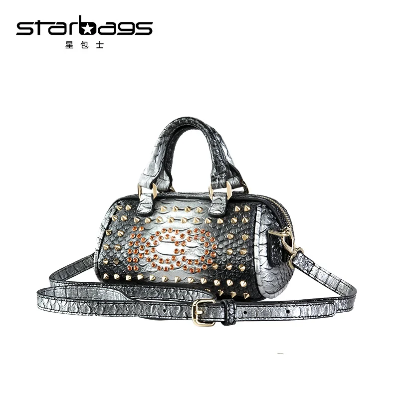 

starbags brand new design mini diamond handbag ladies rivet and crystal shoulder bag crossbody bags punk fine women handbags