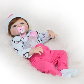 

Lifelike 23 Inch Full Silicone Vinyl Doll Reborn Babies Girl Toy Realistic 57 cm Fashion Reborn Boneca For Kids Birthday Gifts