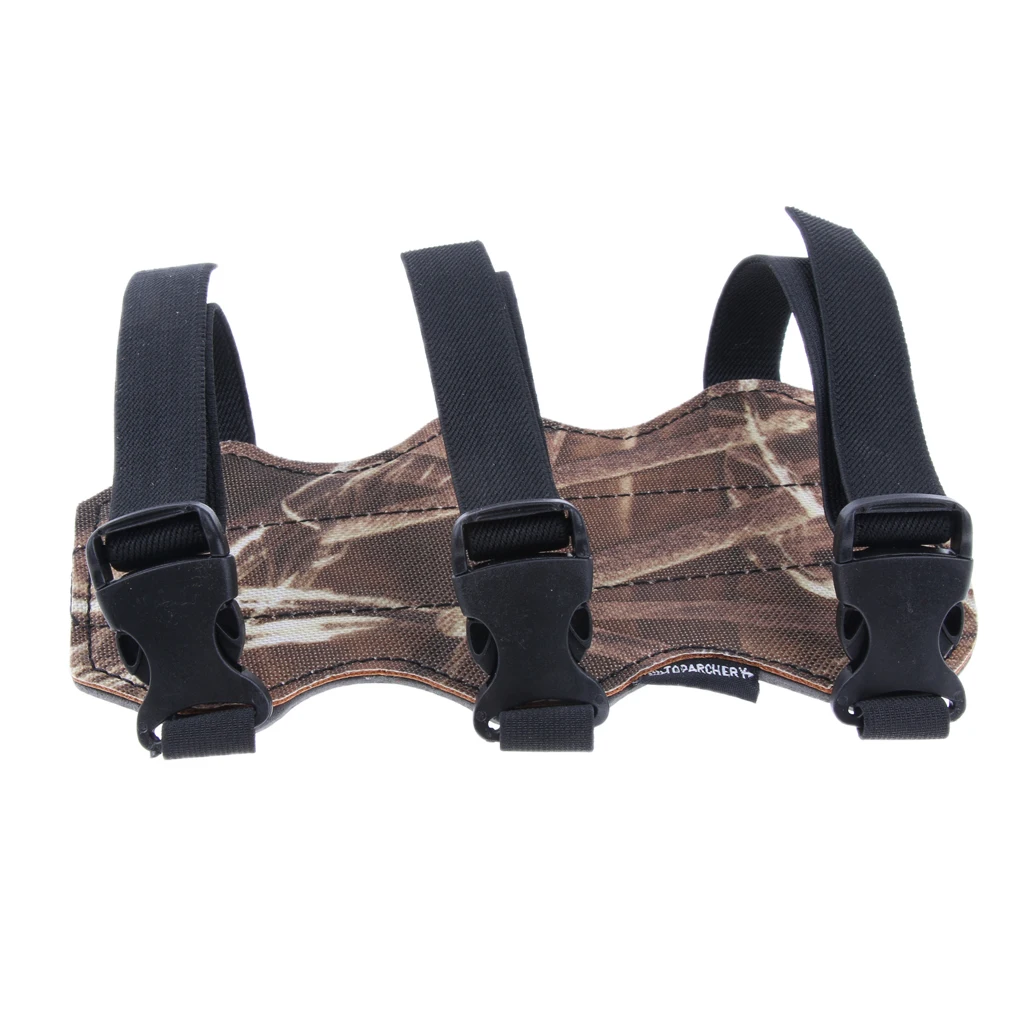 Durable Archery Arm Guard Adjustable 3 Strap Arm Guard Protective Leather Archery Armband for Children Adults