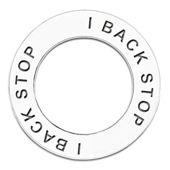 

Finish Antique Silver Alloy I Back Stop Message Affirmation Ring Charm Two Sides Engraving