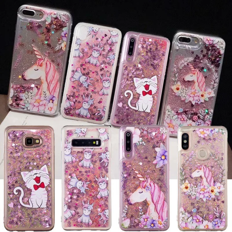 

Case For Samsung Galaxy J3 J4 J5 J6 J7 J8 A5 A6 A7 A8 A9 2016 217 Plus 2018 Flowers Unicorn Cute Cat Quicksand Phone Back Cover